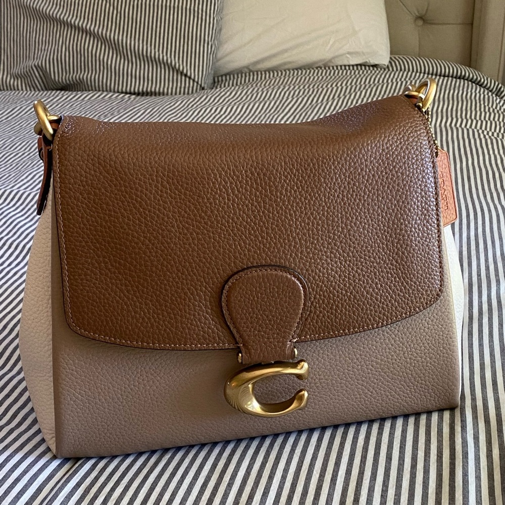 Coach May Shoulder Bag - vintage khaki colorblock